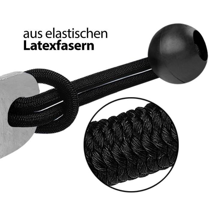 FLOORDIREKT Spanngummis - Multifunktionale Planenspanner mit Kugel - 20er Set - 13 cm - Schwarz