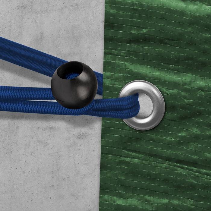 FLOORDIREKT Spanngummis - Multifunktionale Planenspanner mit Kugel - 20er Set - 18 cm - Blau