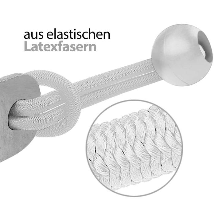 FLOORDIREKT Spanngummis - Multifunktionale Planenspanner mit Kugel - 20er Set - 18 cm - Weiß