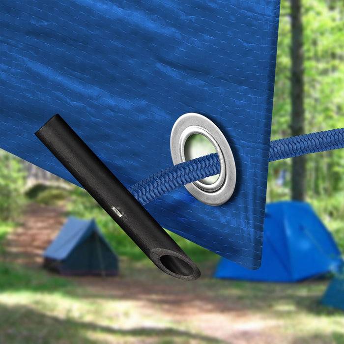 FLOORDIREKT Spanngummis - Multifunktionale Planenspanner mit Haken - 20er Set - 30 cm - Blau