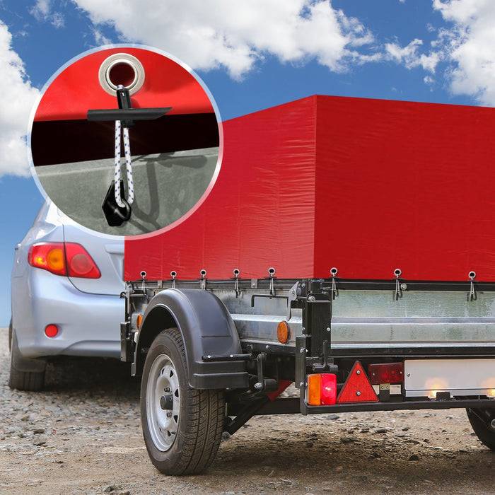 FLOORDIREKT Spanngummis - Multifunktionale Planenspanner mit Haken - 20er Set - 30 cm - Weiß