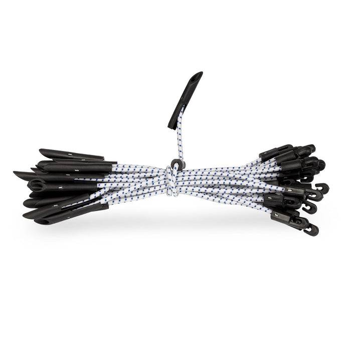 FLOORDIREKT Spanngummis - Multifunktionale Planenspanner mit Haken - 20er Set - 30 cm - Weiß