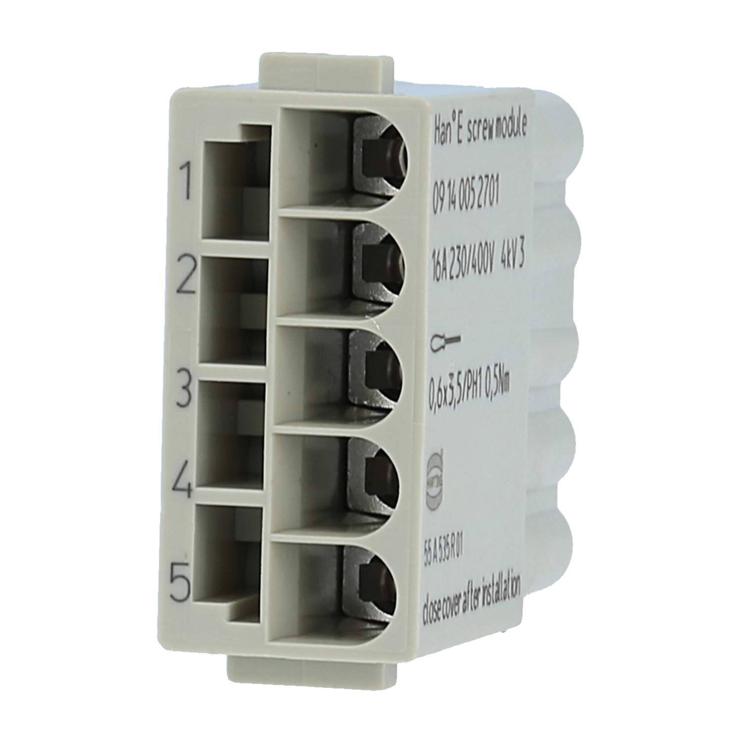 HARTING Han E Modul Buchseneinsatz (F) Schraubanschluss, 5-polig 230V/400V, 16A - 1 Stück