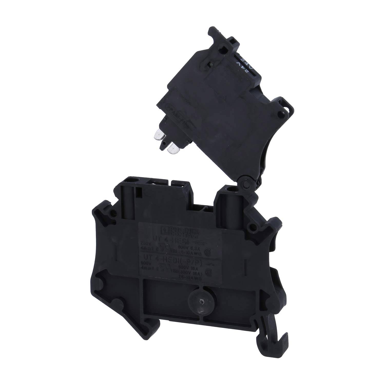Phoenix Contact Sicherungsreihenklemme mit LED UT 4-HESILED 24 mit Leuchtanzeige für 12-30V AC/DC, Schraubanschluss