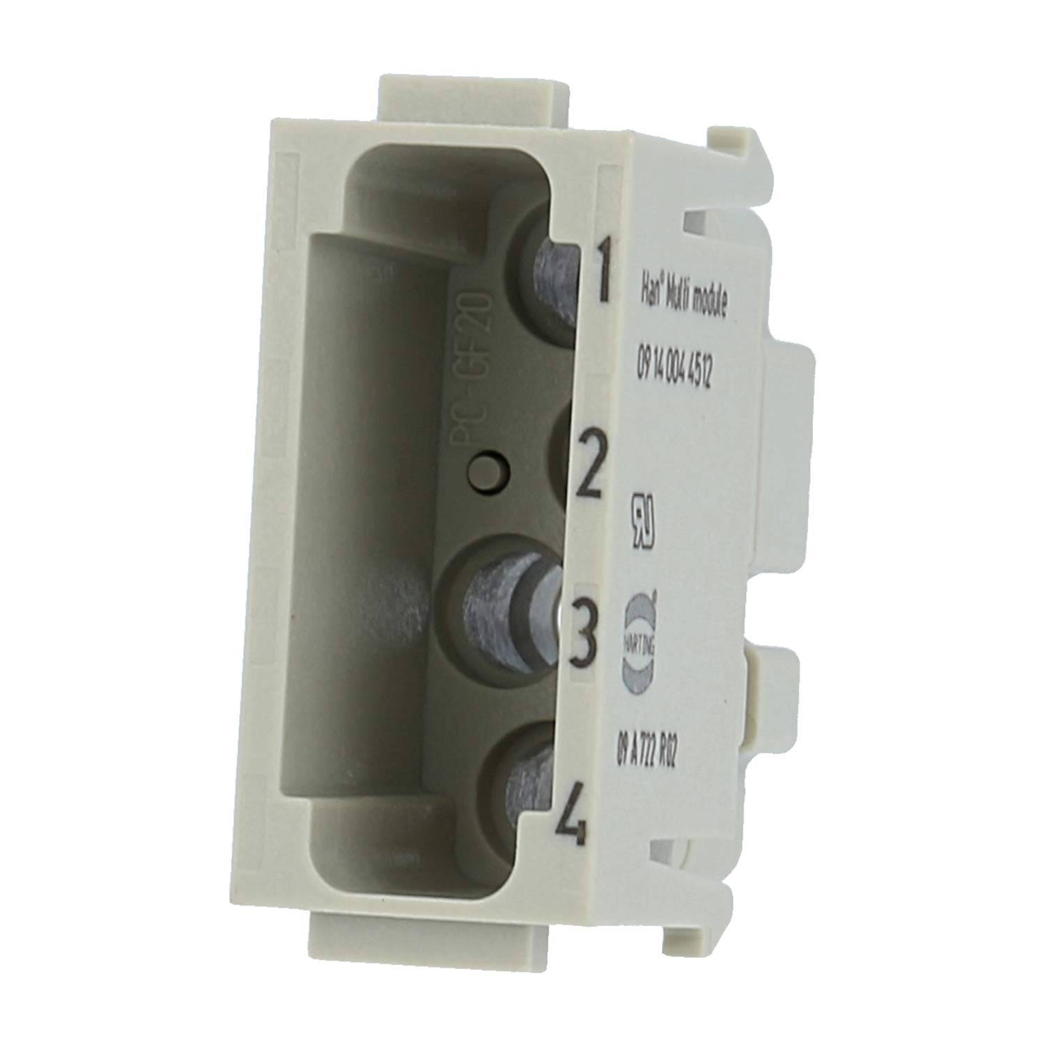 HARTING Han Multikontaktmodul Buchseneinsatz (F) Löt- / Crimpanschluss, 4-polig 50V, 1,5A - 1 Stück