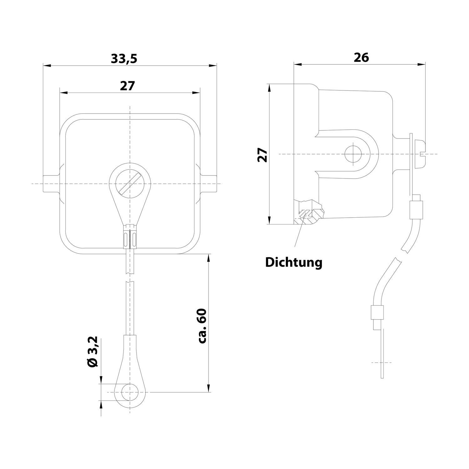HARTING Schutzkappe 3A Metall für 1 Bügel am Unterteil Verliersicherung mit kleiner Schlaufe mit montiertem