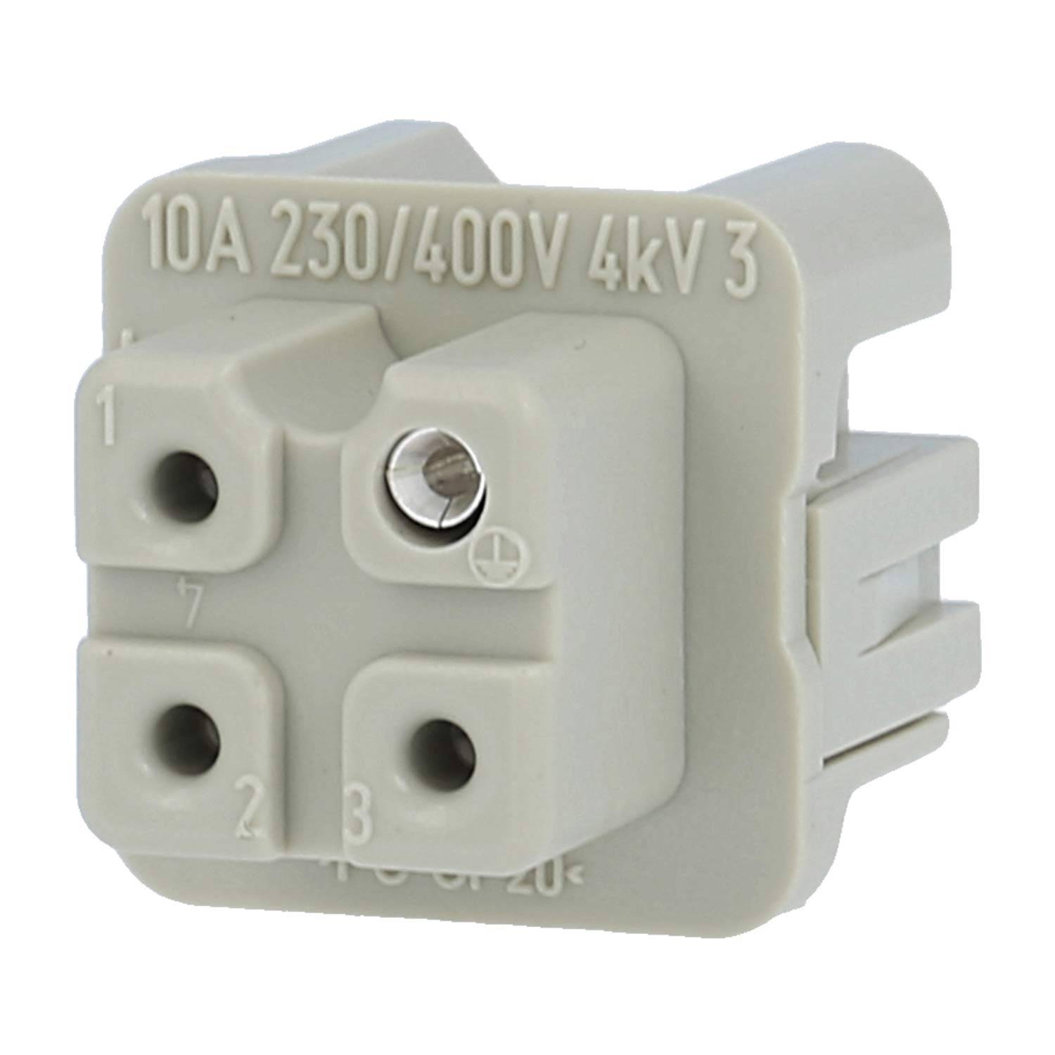HARTING Han 3A Buchseneinsatz (F) Schraubanschluss, 3-polig+PE 230V/400V, 10A - 1 Stück