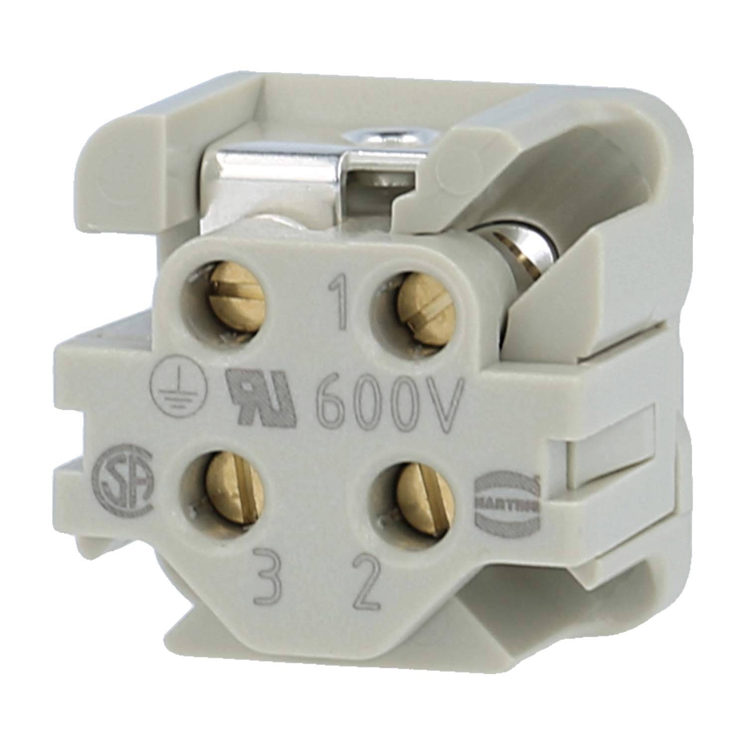 HARTING Han 3A Buchseneinsatz (F) Schraubanschluss, 3-polig+PE 230V/400V, 10A - 1 Stück