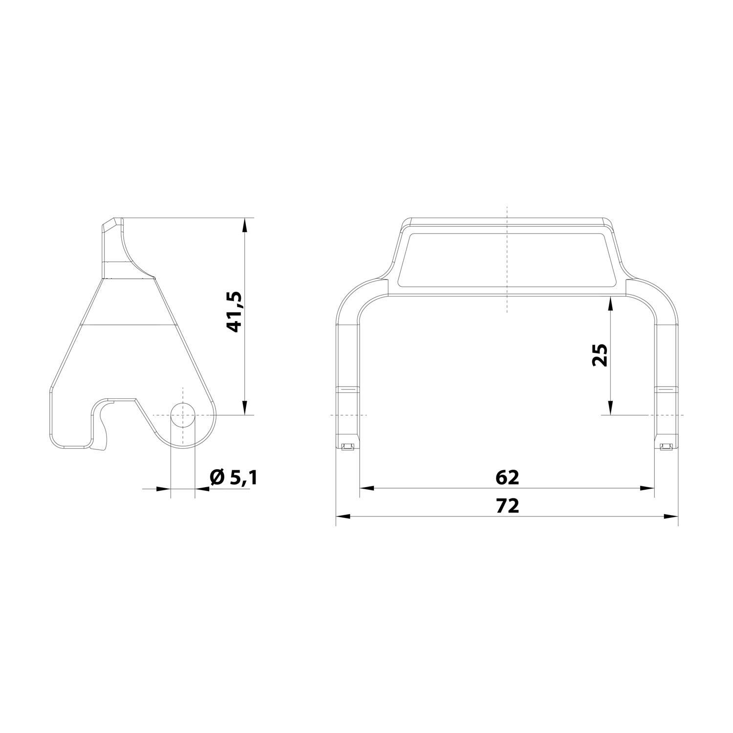 HARTING Han 6B Easy Lock Verriegelungsbügel passend für 6B Gehäuse Längsbügel Werkstoff Verriegelungsbügel Polycarbonat
