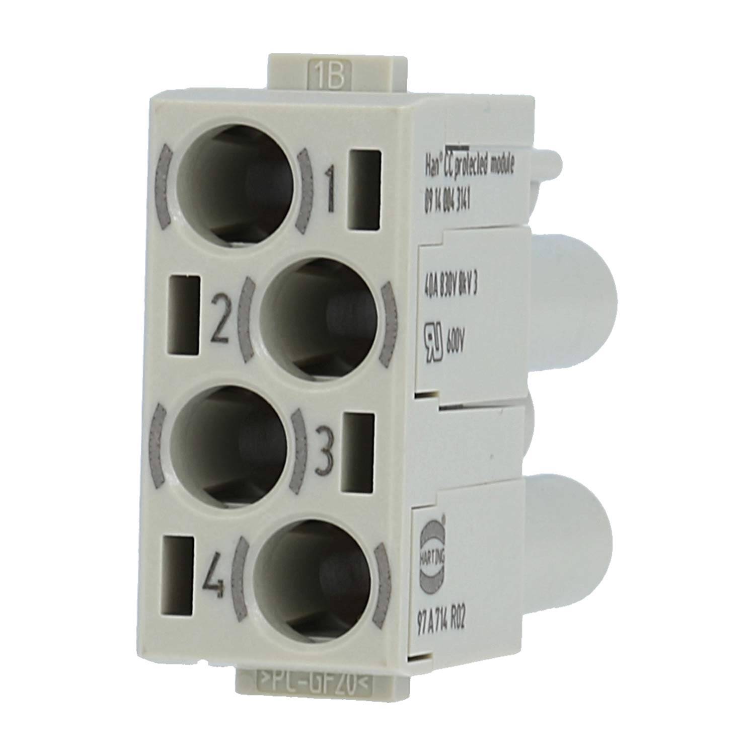 HARTING Han CC Protected Modul Buchseneinsatz (F) Crimpanschluss, 4-polig 830V, 40A - 1 Stück