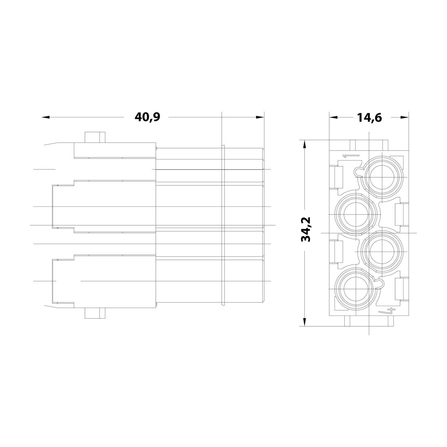 HARTING Han CC Protected Modul Buchseneinsatz (F) Crimpanschluss, 4-polig 830V, 40A - 1 Stück