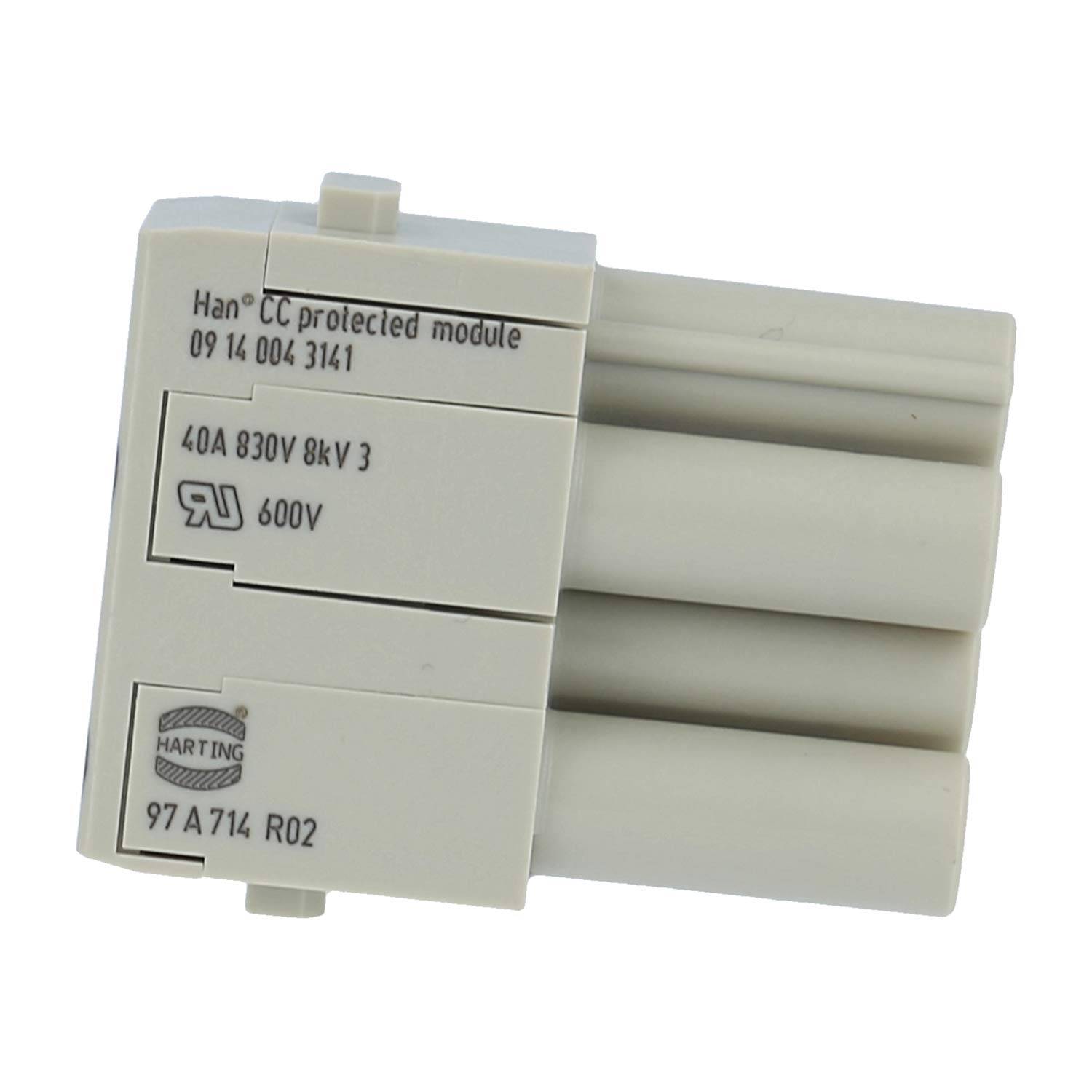 HARTING Han CC Protected Modul Buchseneinsatz (F) Crimpanschluss, 4-polig 830V, 40A - 1 Stück