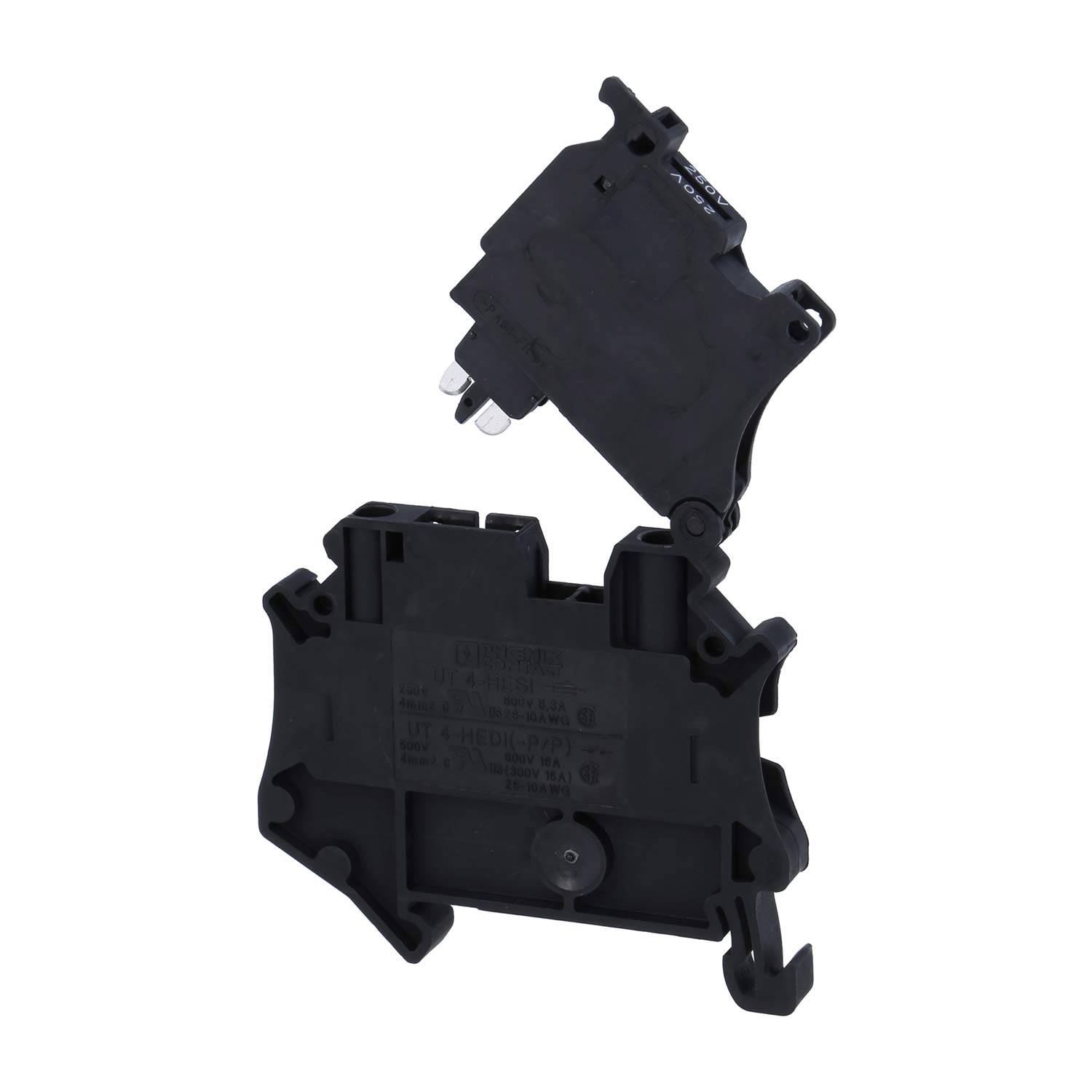 Phoenix Contact Sicherungsreihenklemme mit LED UT 4-HESILA 250 mit Leuchtanzeige für 110-250V AC/DC, Schraubanschluss