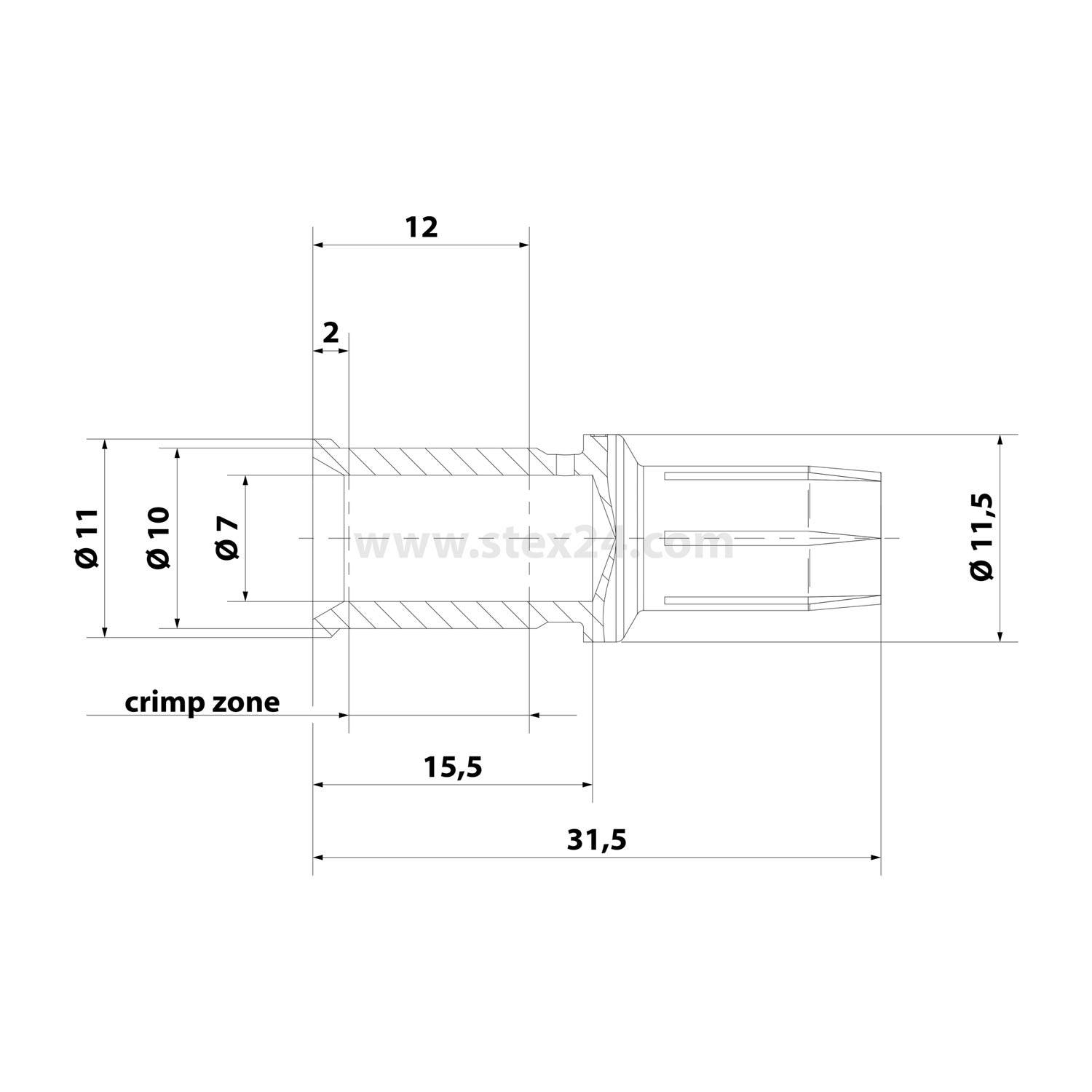 HARTING 70A-Crimpkontakt Kontaktbuchse (F) 25mm² AWG4 silber, 1 Stück Werkstoff Kupferlegierung - 1 Stück