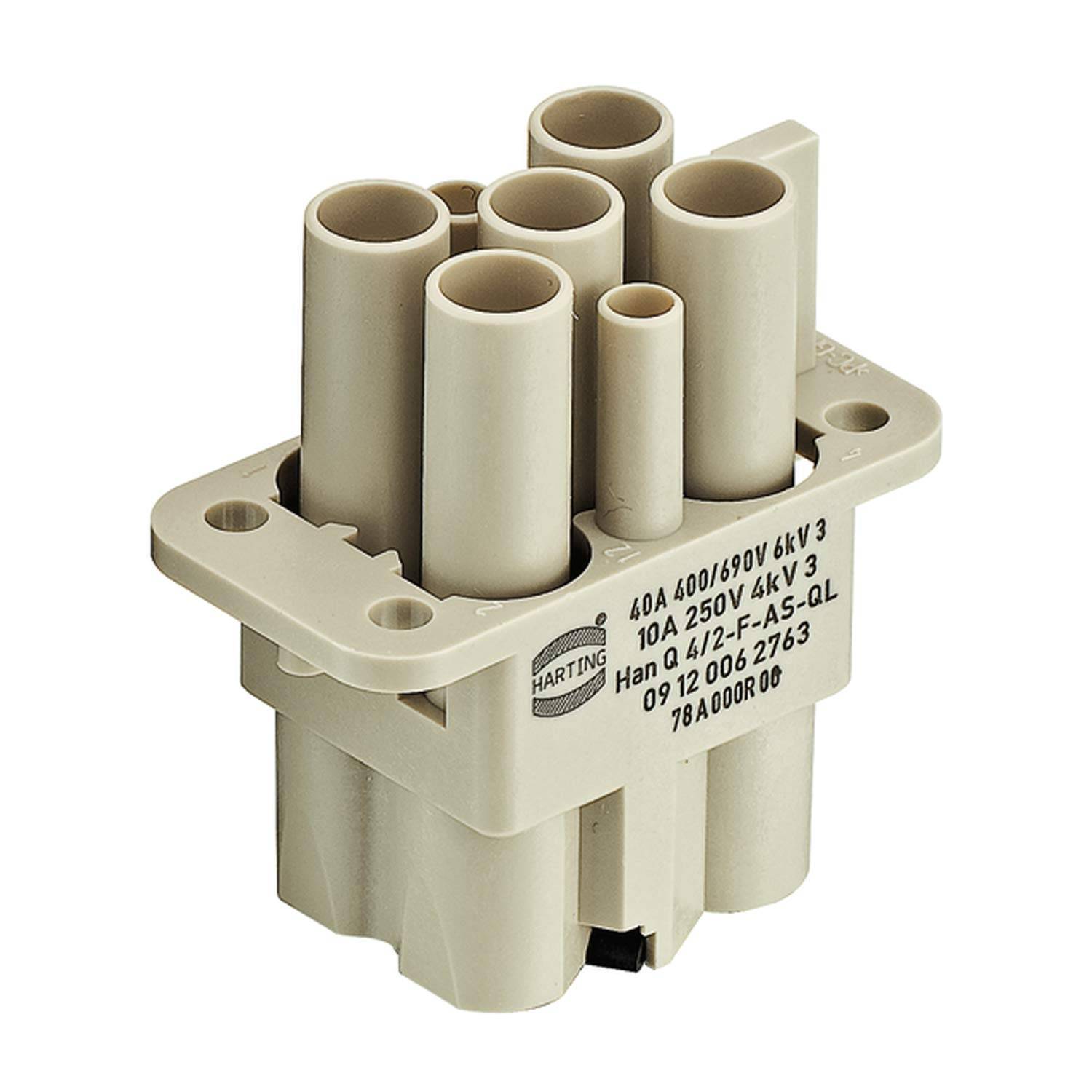 HARTING Han Q4/2 Buchseneinsatz (F) Axialschraubanschluss, 4-polig+PE 400V/690V, 40A/10A - 1 Stück