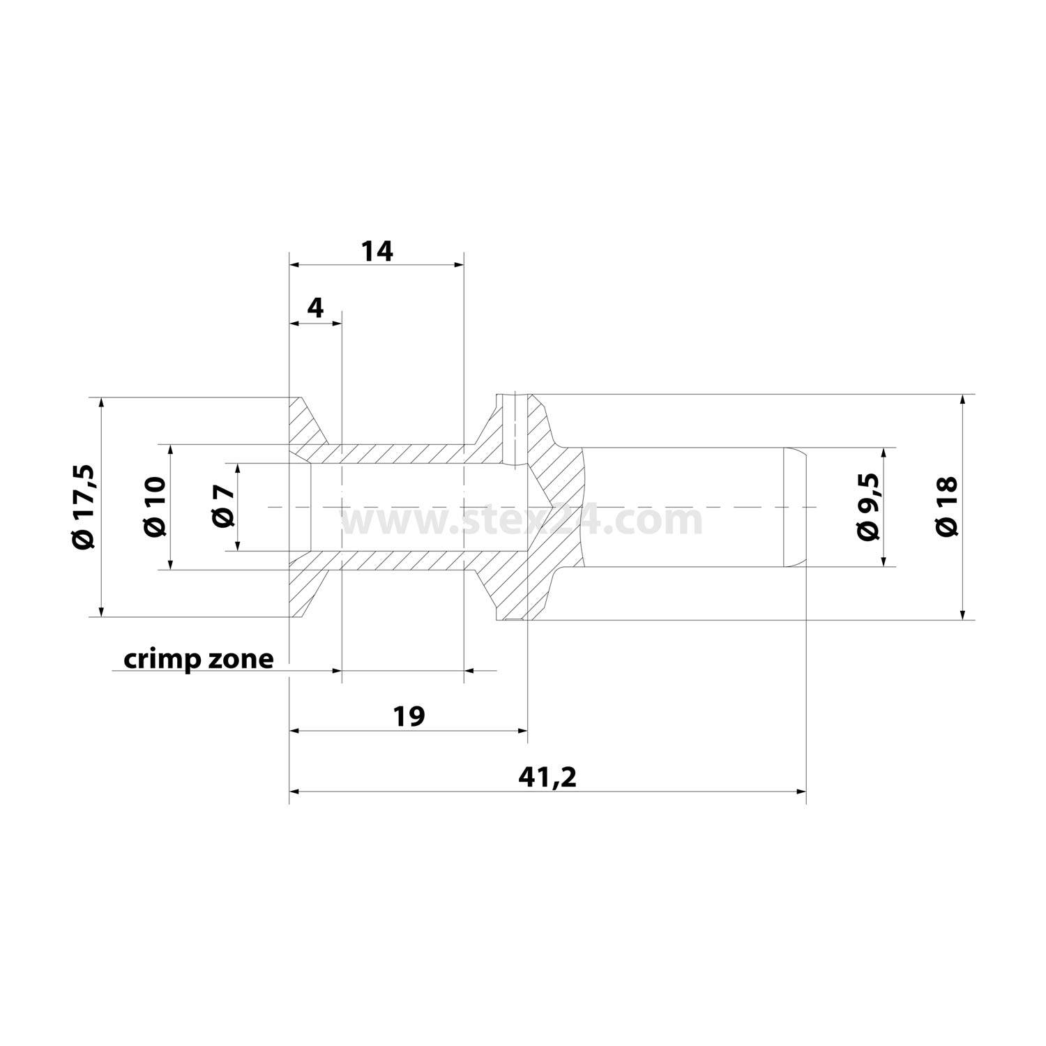 HARTING 200A-Crimpkontakt Kontaktstift (M) 25mm² AWG4 silber, 1 Stück Werkstoff Kupferlegierung - 1 Stück