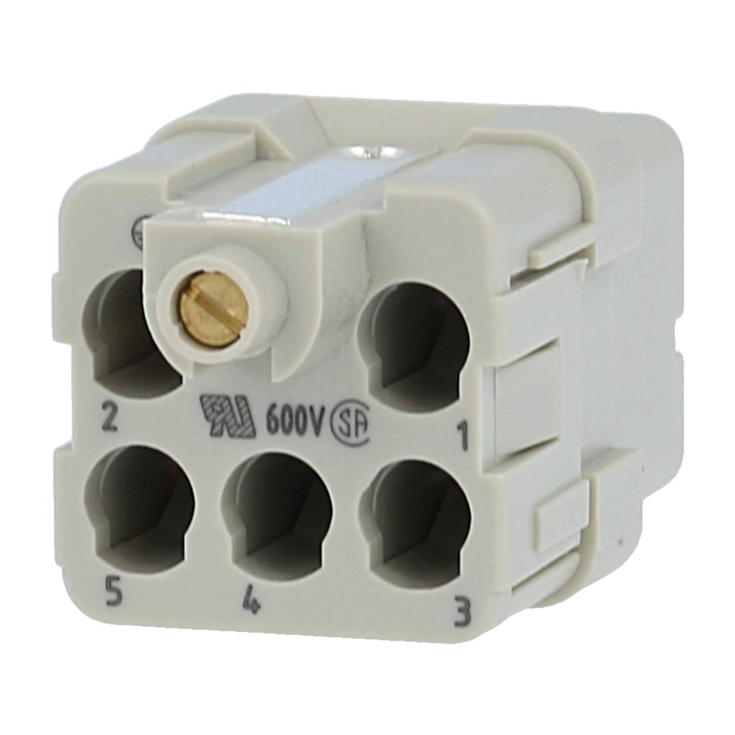 HARTING Han Q5/0 Buchseneinsatz (F) Crimp- / Schraubanschluss (PE), 5-polig+PE 230V/400V, 16A - 1 Stück