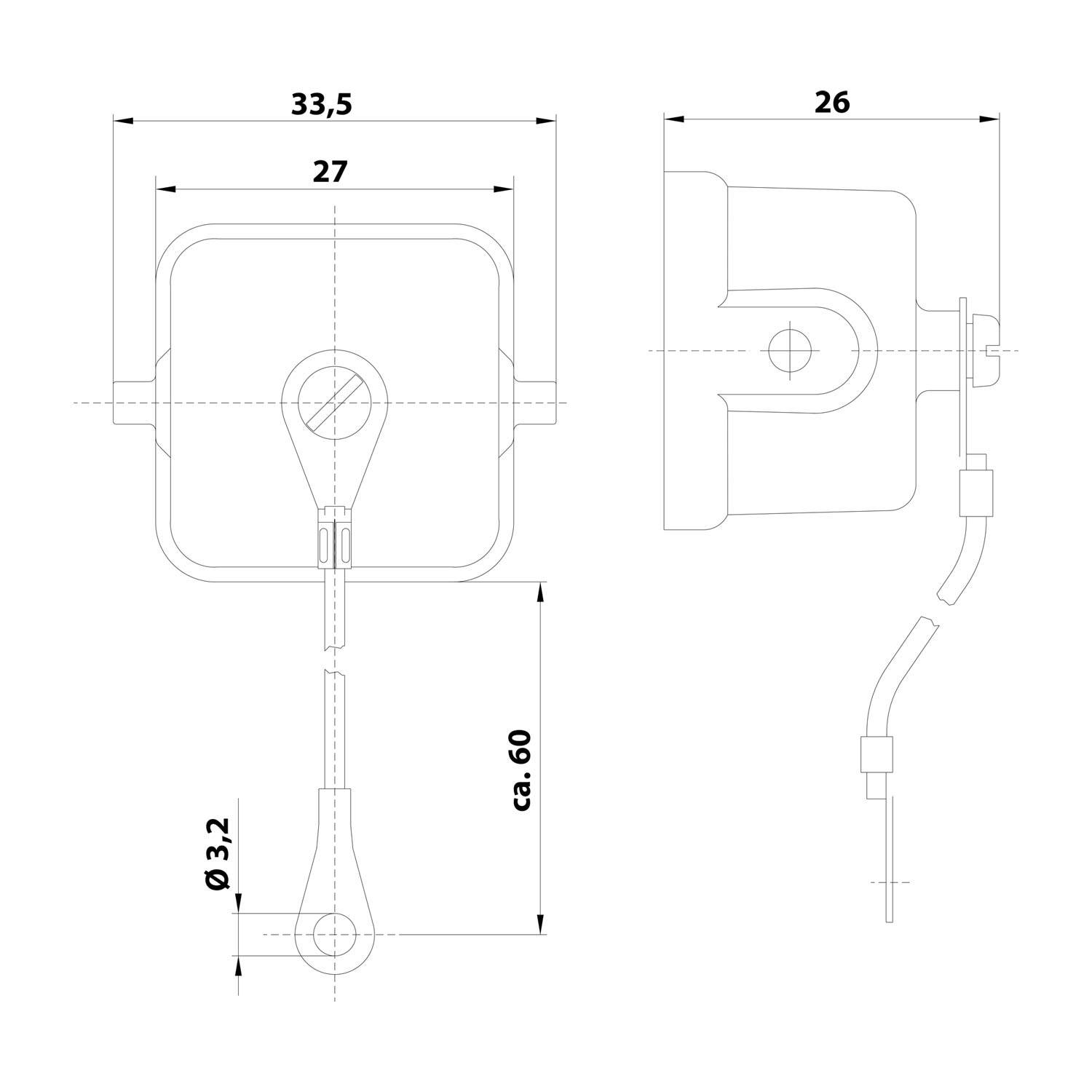 HARTING Schutzkappe 3A Metall für 1 Bügel am Unterteil Verliersicherung mit kleiner Schlaufe mit montiertem