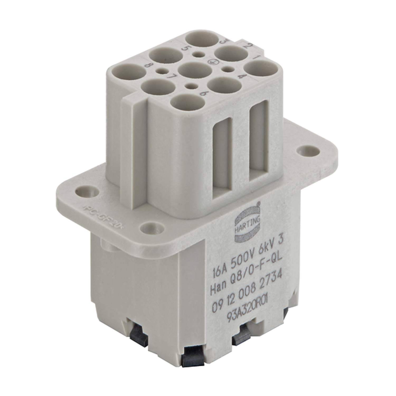 HARTING Han Q8/0 Buchseneinsatz (F) Quick-Lock-Anschluss, 8-polig+PE 500V, 16A - 1 Stück