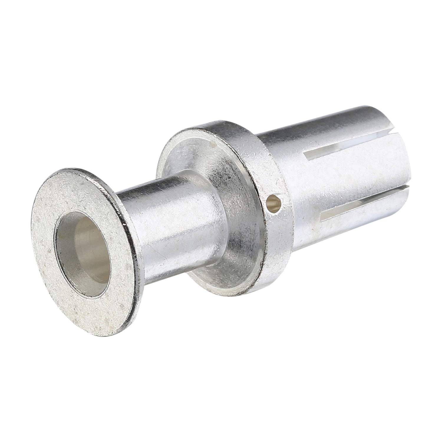 Metallischer zylindrischer Befestigungselement oder Anker mit Flanschkopf, dargestellt auf weißem Hintergrund.
