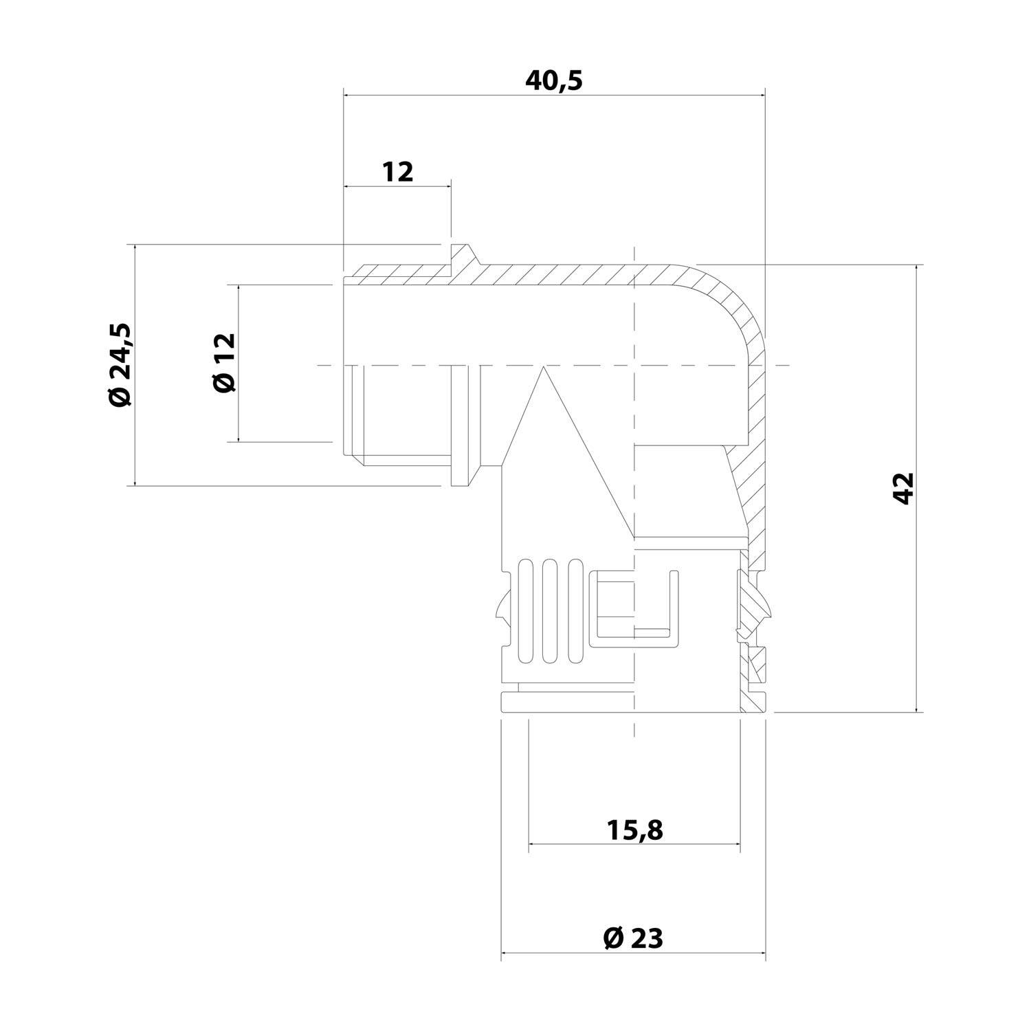 FLEXA FVW90 Schnellverschraubung 90 Grad Winkel Gewinde M16x1,5 für Schlauch-Außendurchmesser 15,8mm konisch dichtend