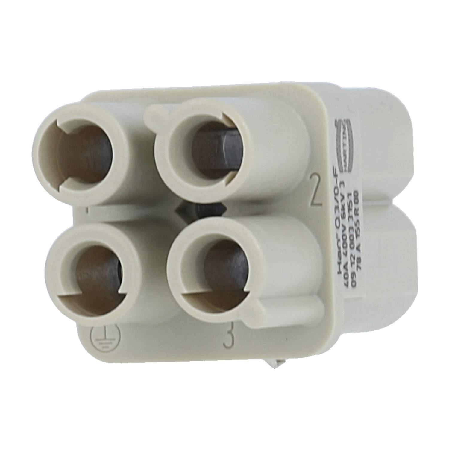 HARTING Han Q3/0 Buchseneinsatz (F) Crimpanschluss, 3-polig+PE 400V, 40A - 1 Stück