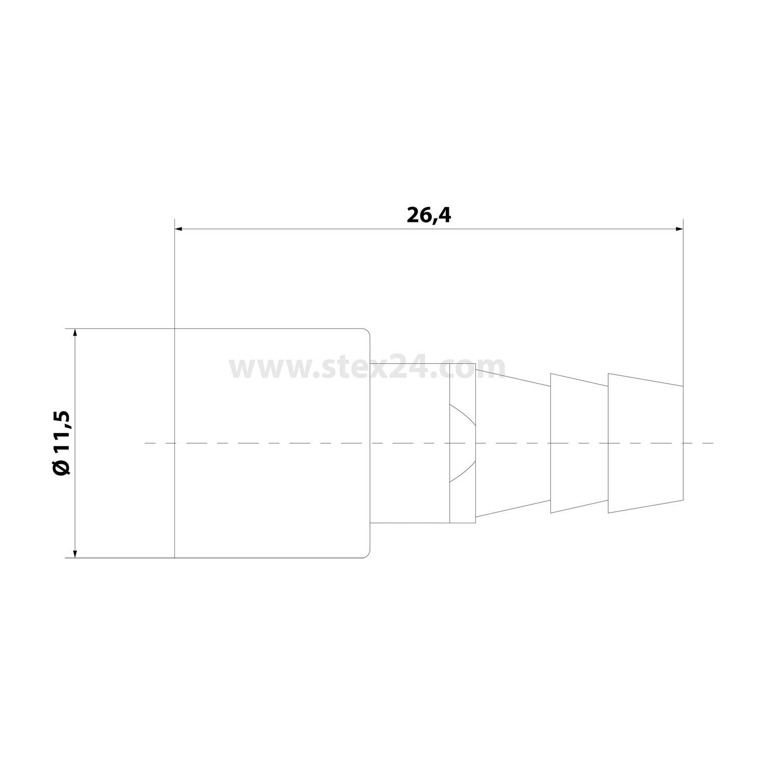HARTING Pneumatik-Kontakt ohne Absperrventil Kontaktbuchse (F) Schlauch-Innendurchmesser 6,0mm schwarz, 1 Stück
