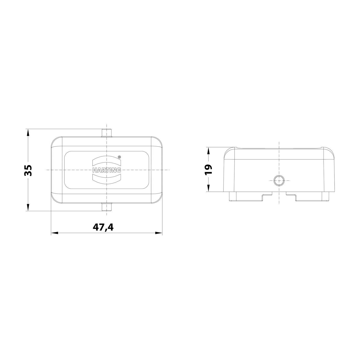 HARTING Schutzkappe Modular Compact für 1 Bügel am Unterteil ohne Verliersicherung Temperaturbereich -40°C bis 125°C -