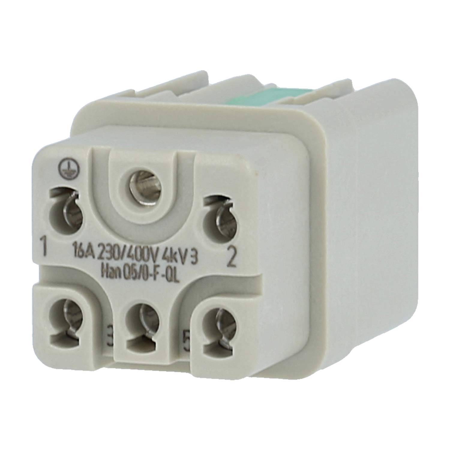 HARTING Han Q5/0 Buchseneinsatz (F) Quick-Lock-Anschluss, 5-polig+PE 230V/400V, 16A - 1 Stück