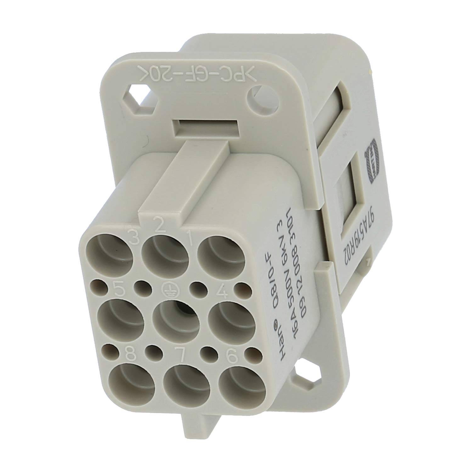 HARTING Han Q8/0 Buchseneinsatz (F) Crimpanschluss, 8-polig+PE 500V, 16A - 1 Stück