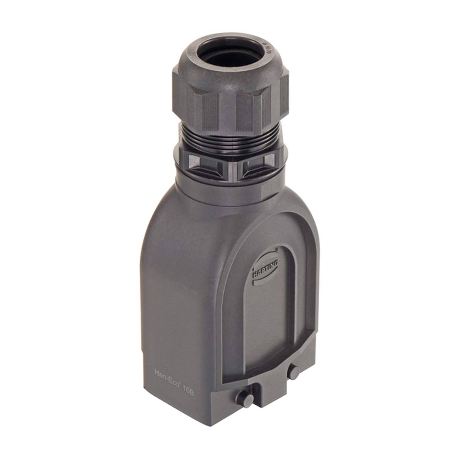 HARTING Han ECO Mod. 10 Tüllengehäuse mit Kabelverschraubung, 1xM40 gerader Kabelabgang, für 2 Bügel (am Unterteil) - 1