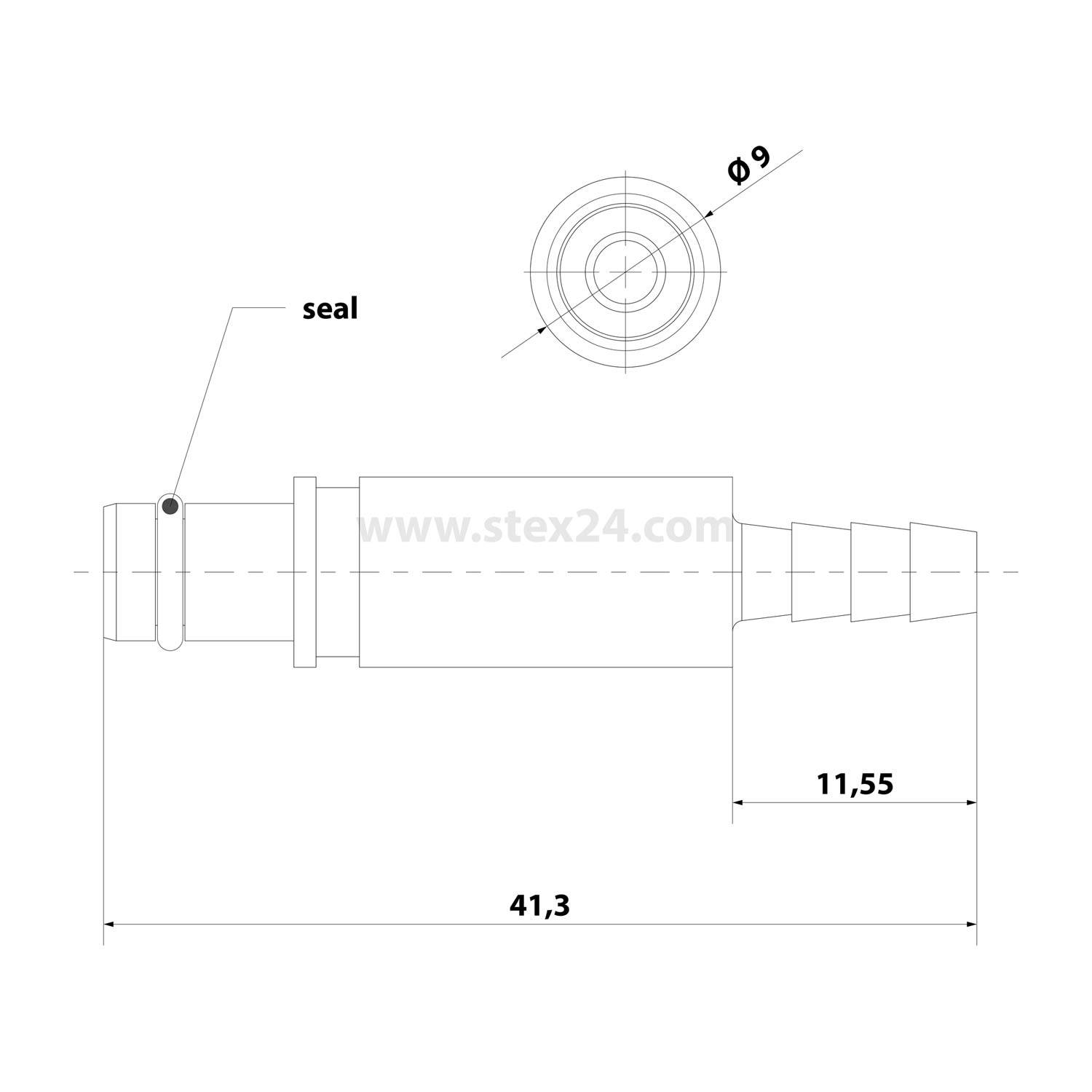HARTING Pneumatik-Kontakt ohne Absperrventil Kontaktstift (M) Schlauch-Innendurchmesser 4,0mm, 1 Stück Werkstoff