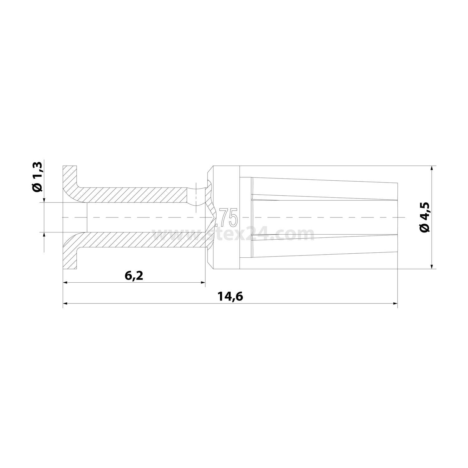 HARTING Yellok-Crimpkontakt Kontaktbuchse (F) 0,75mm² AWG18 silber, 1 Stück Werkstoff Kupferlegierung - 1 Stück