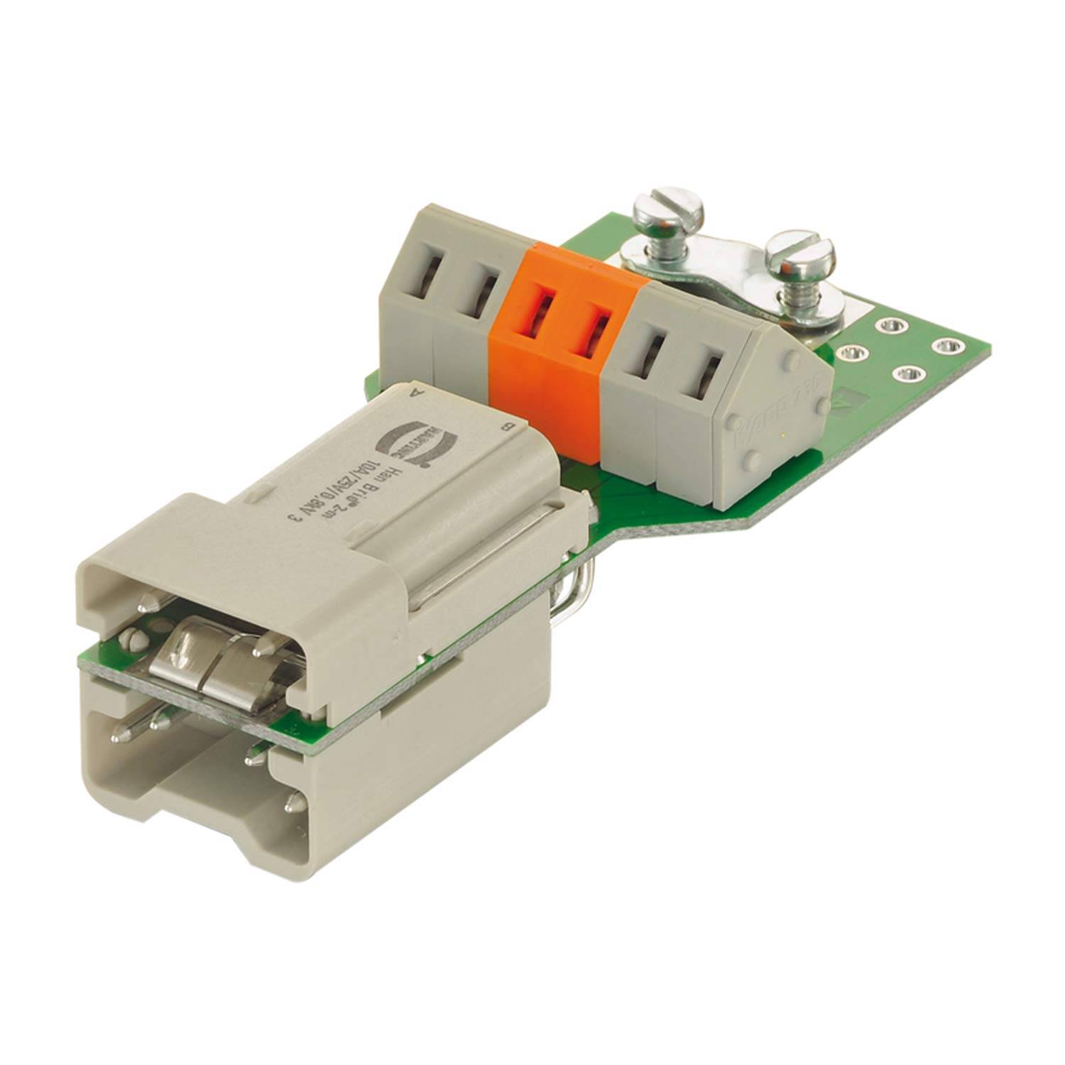 HARTING Han Brid-Wandd.+ Cu-B Sti-c WagoKlemm Stifteinsatz (M) Crimp- / Käfigzugfederanschluss, 6-polig 4/2 50V, 10A -