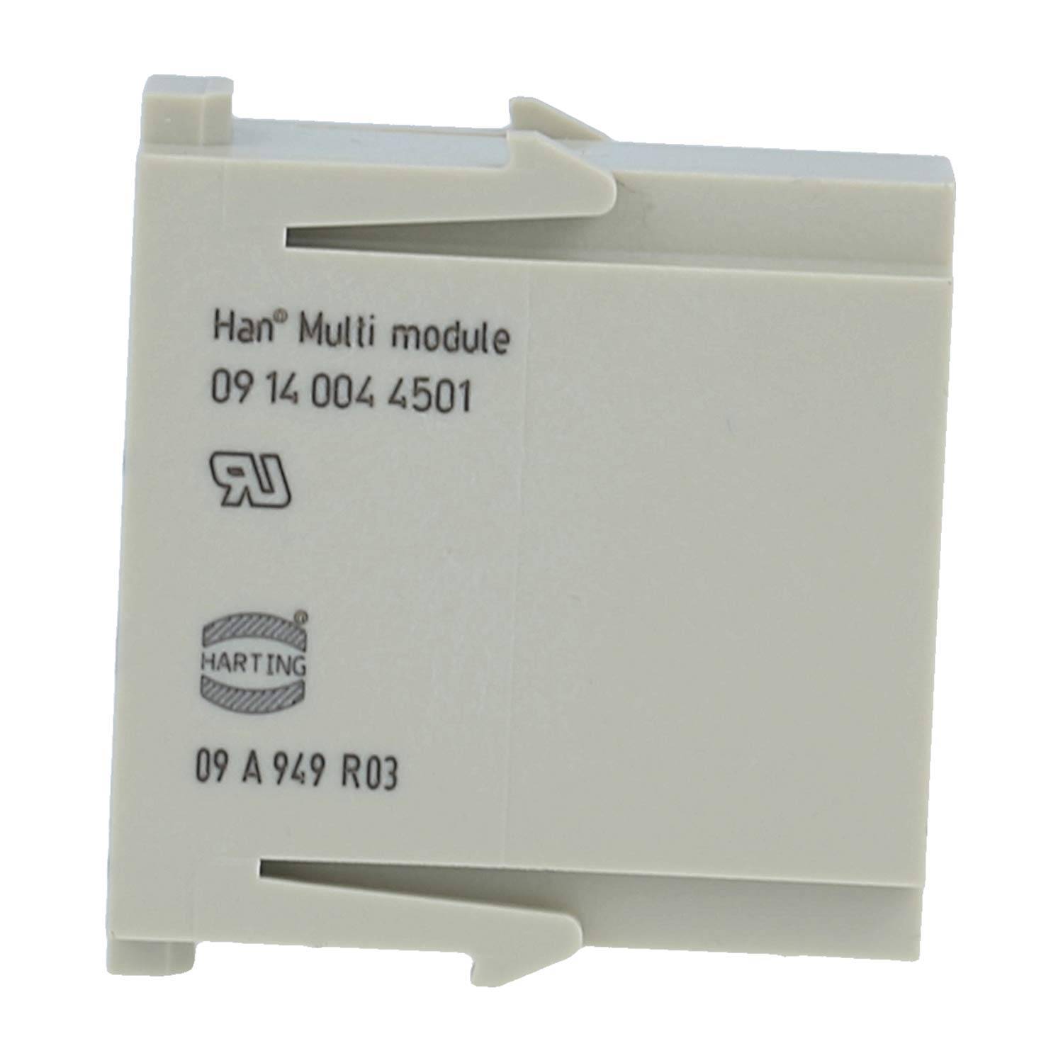 HARTING Han Multikontaktmodul Stifteinsatz (M) Löt- / Crimpanschluss, 4-polig 50V, 1,5A - 1 Stück