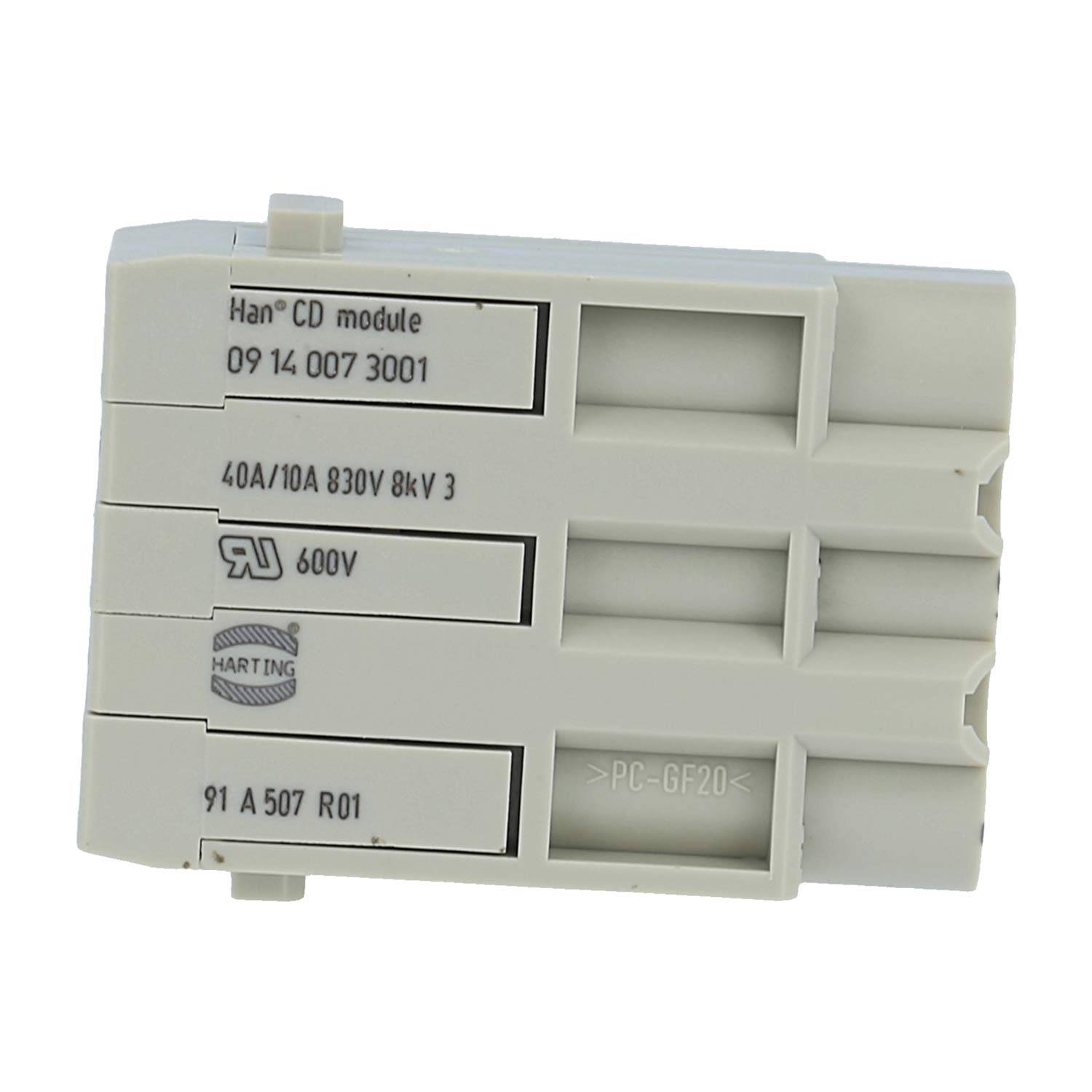 HARTING Han CD Modul Stifteinsatz (M) Crimpanschluss, 7-polig 3/4 830V - 830V Steuerkontakt, 40A/10A - 1 Stück