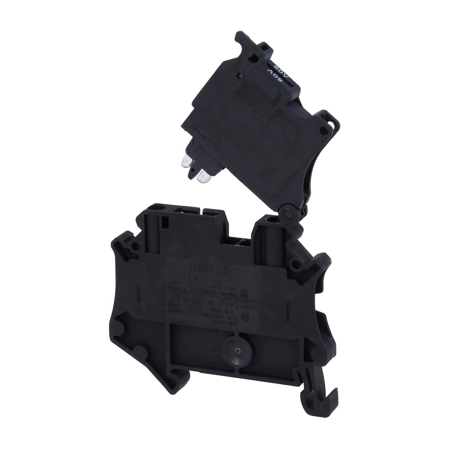 Phoenix Contact Sicherungsreihenklemme mit LED UT 4-HESILED 60 mit Leuchtanzeige für 30-60V AC/DC, Schraubanschluss
