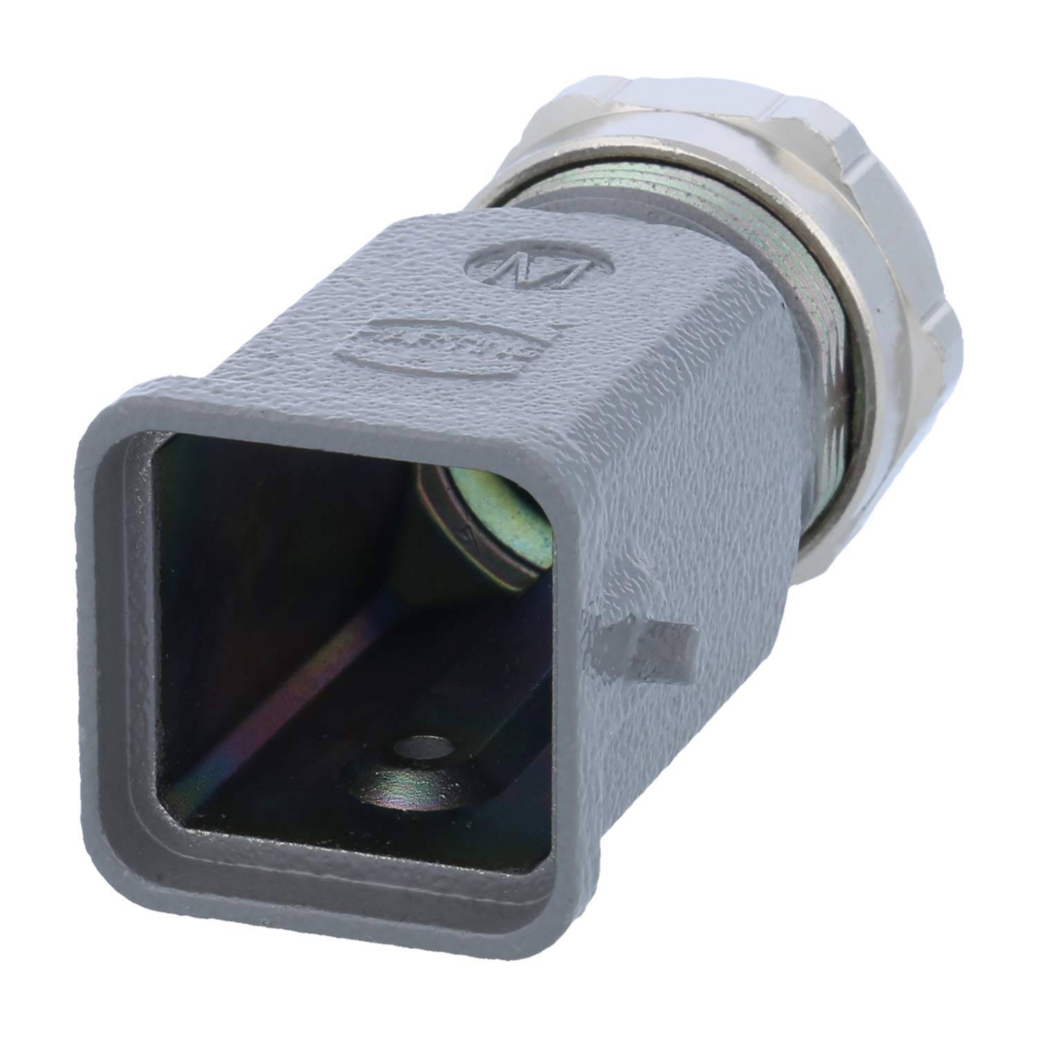 HARTING Han 3A Tüllengehäuse ohne eingeklebte Dichtung, 1xM25 gerader Kabelabgang, für 1 Bügel (am Unterteil)