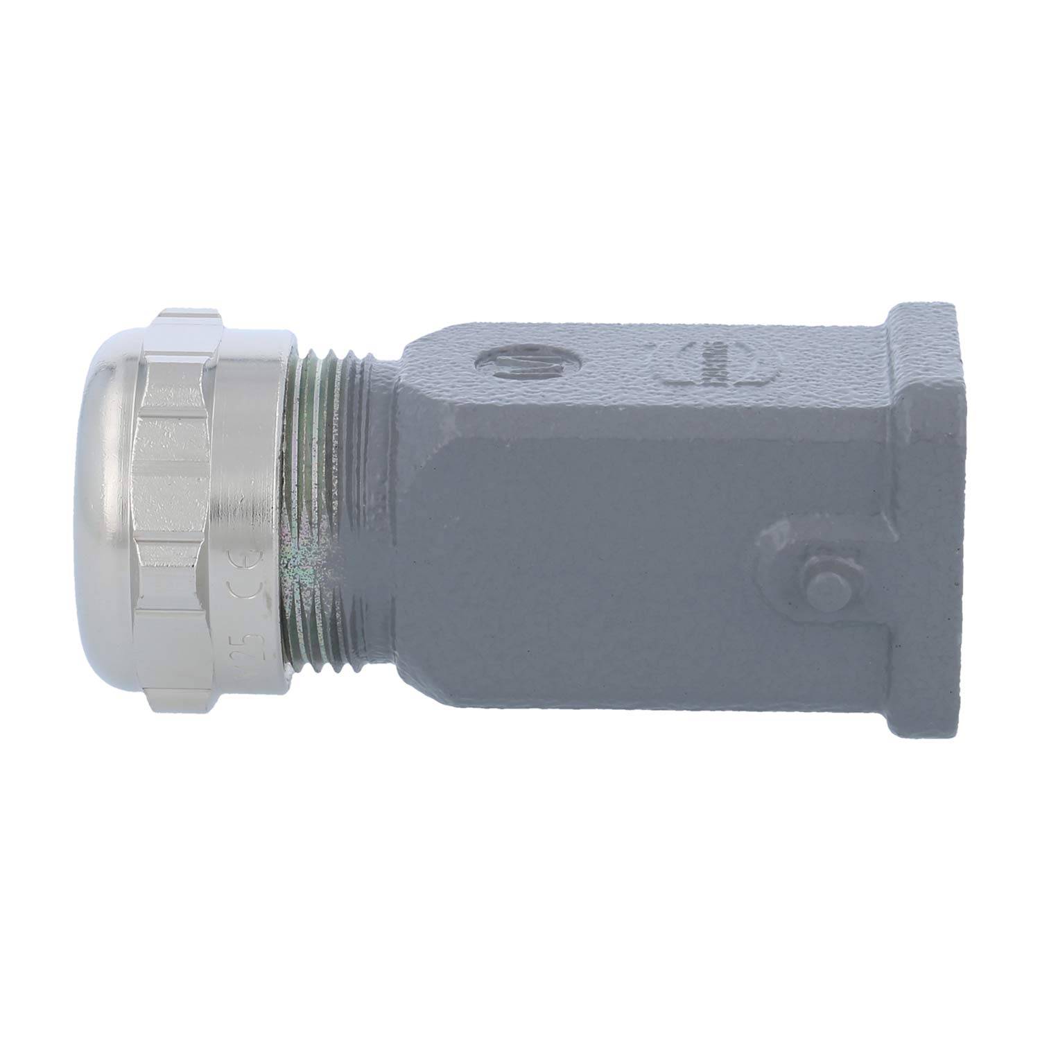 HARTING Han 3A Tüllengehäuse ohne eingeklebte Dichtung, 1xM25 gerader Kabelabgang, für 1 Bügel (am Unterteil)