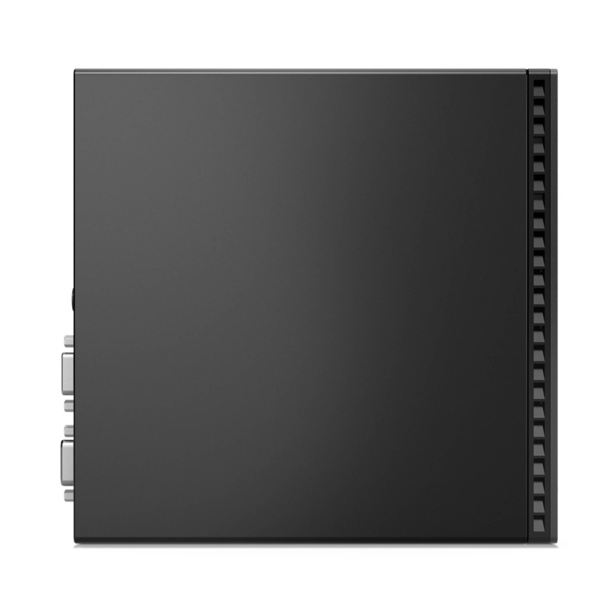 Schwarzes rechteckiges elektronisches Modul mit Seitensteckern und belüfteter Kante, gezeigt auf weißem Hintergrund.