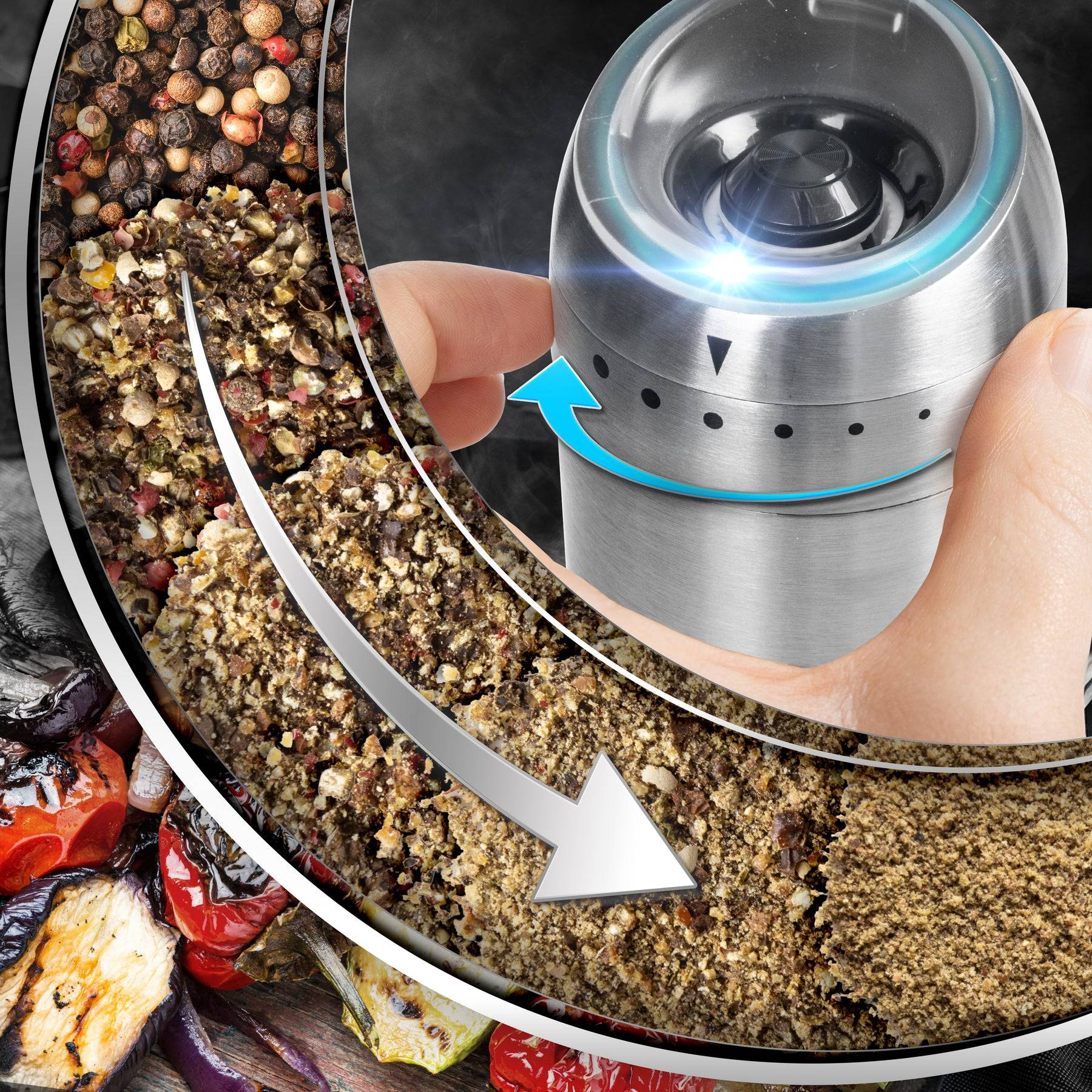 Duronic EMU3 Salz- und Pfeffermühlenset, elektrischer Salz- oder Pfefferstreuer