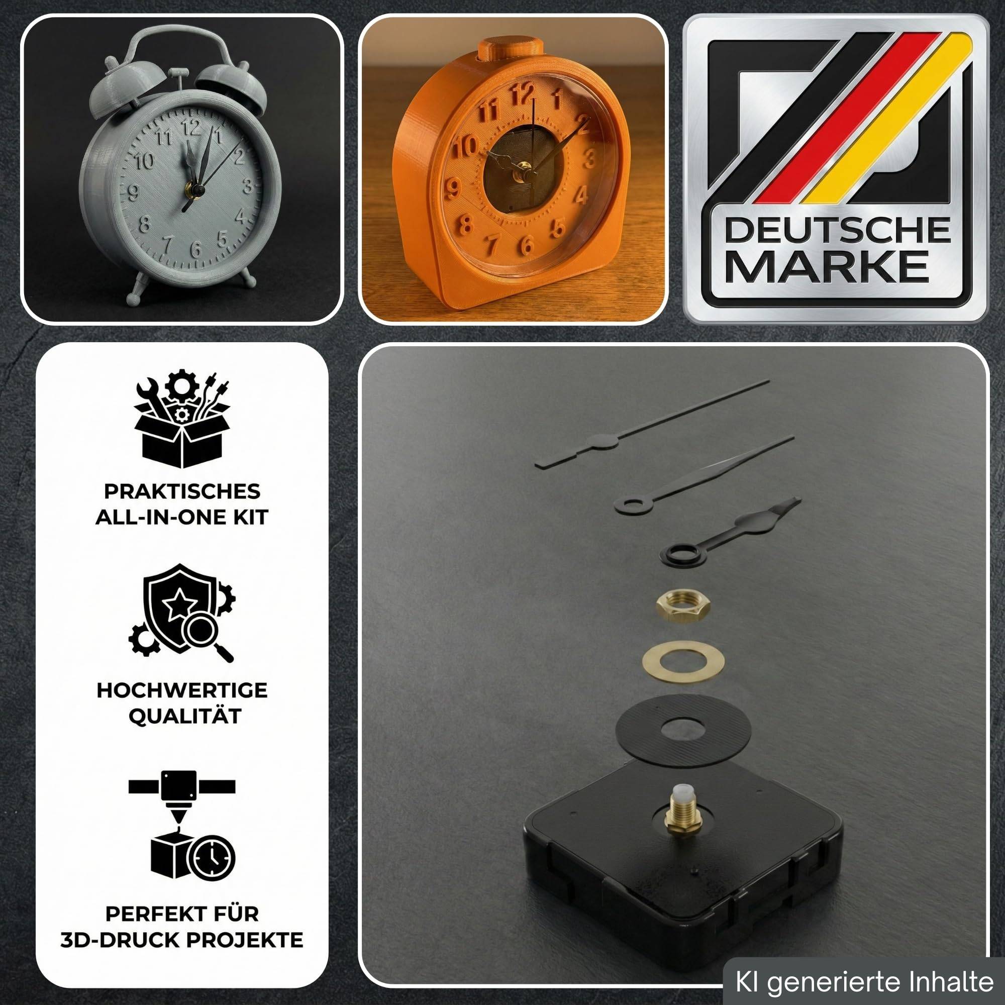 1x MakerKit Uhr KIT MH011 passend für Bambulab Bambu Lab 3D-Drucker I Erstelle eine Wanduhr Tischuhr