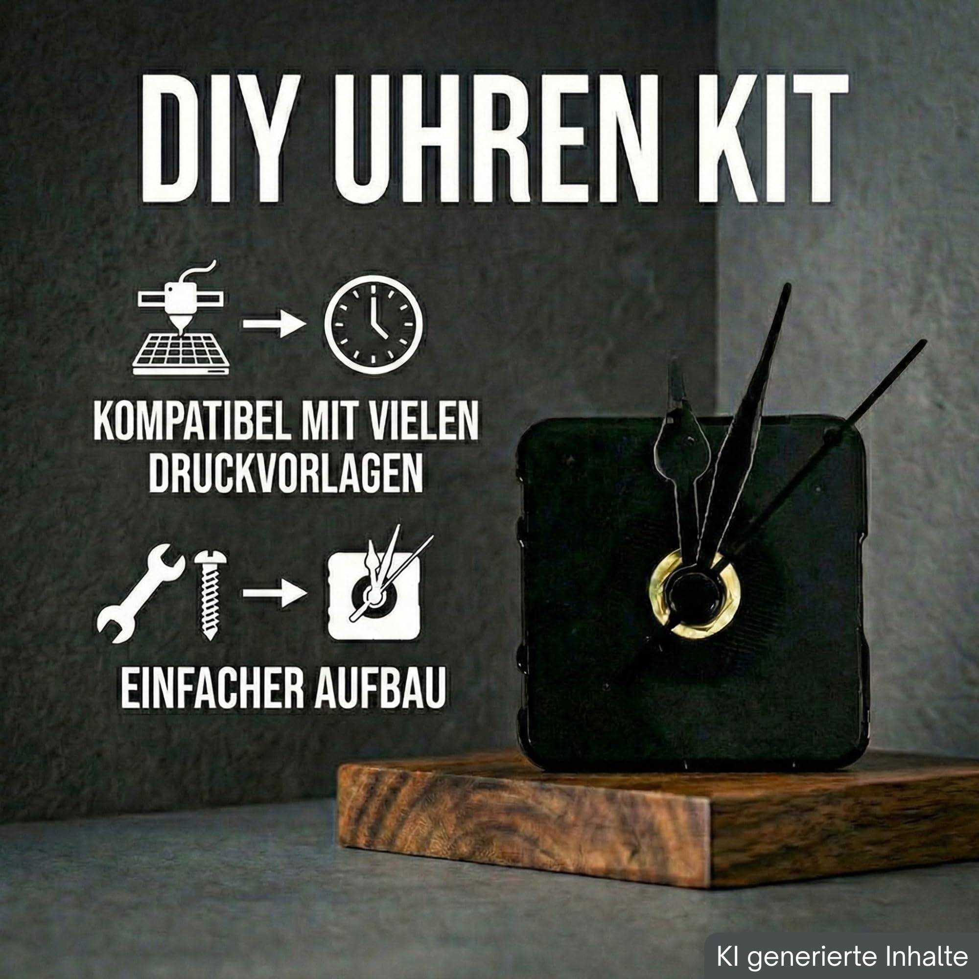1x MakerKit Uhr KIT MH011 passend für Bambulab Bambu Lab 3D-Drucker I Erstelle eine Wanduhr Tischuhr