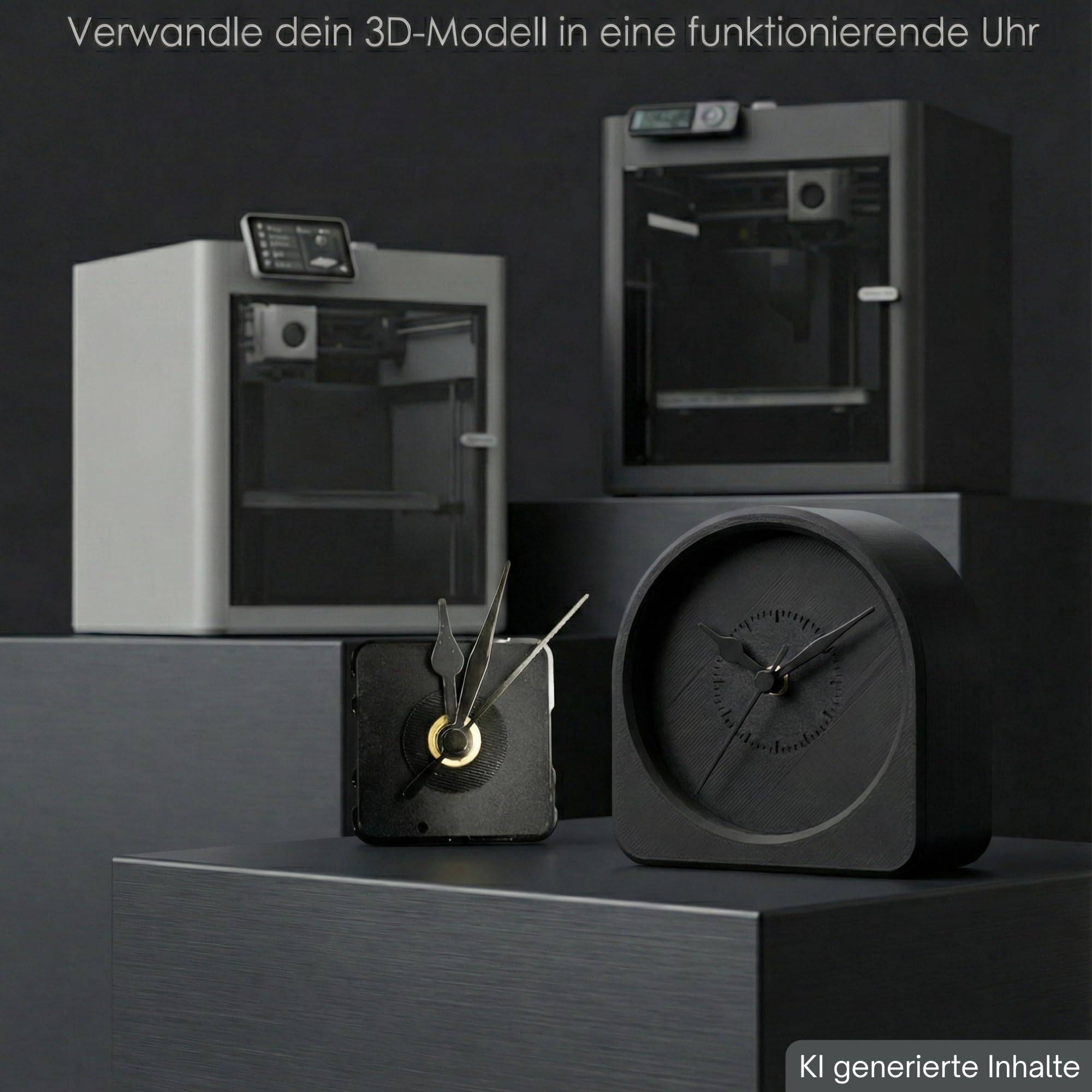 1x MakerKit Uhr KIT MH011 passend für Bambulab Bambu Lab 3D-Drucker I Erstelle eine Wanduhr Tischuhr