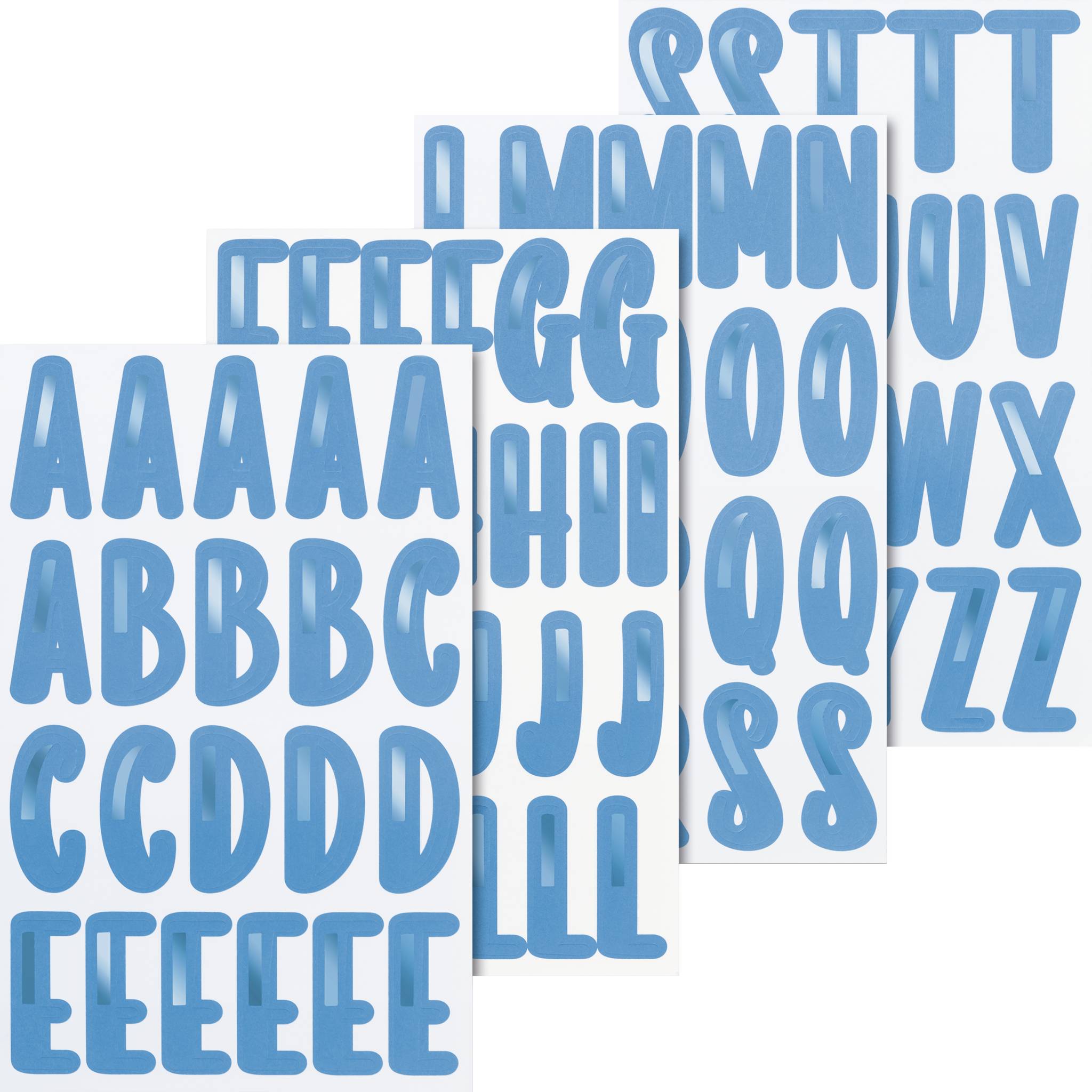 Sticker „Alphabet“ | 100×190 mm blau/blau metallic 4 Blatt