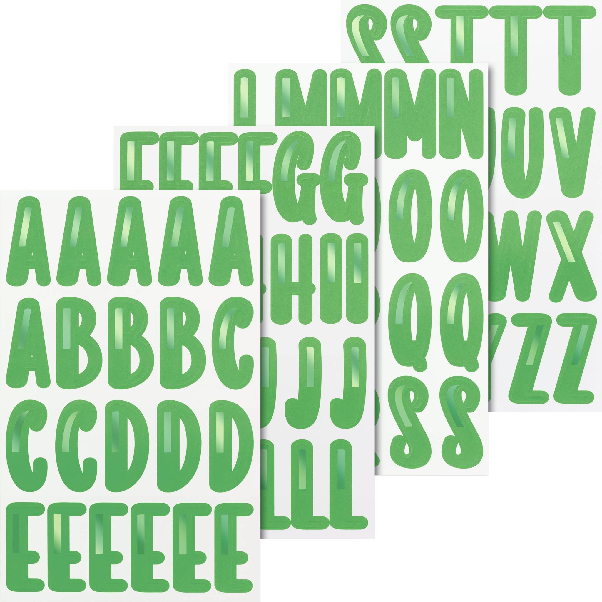 Sticker „Alphabet“ | 100×190 mm grün/grün metallic 4 Blatt
