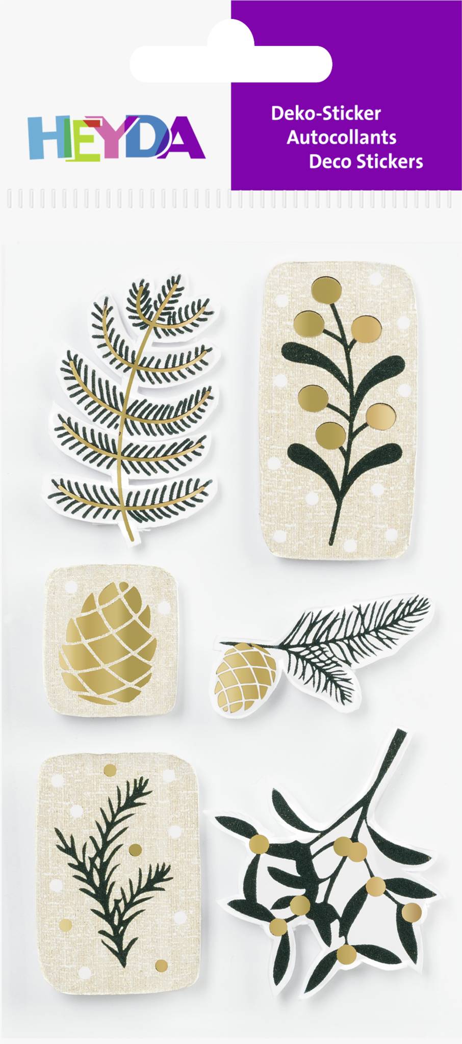 HEYDA 203780747 Stick-Ons-Mix „Zweige“ | 75×165 mm creme/schwarz 1 Blatt