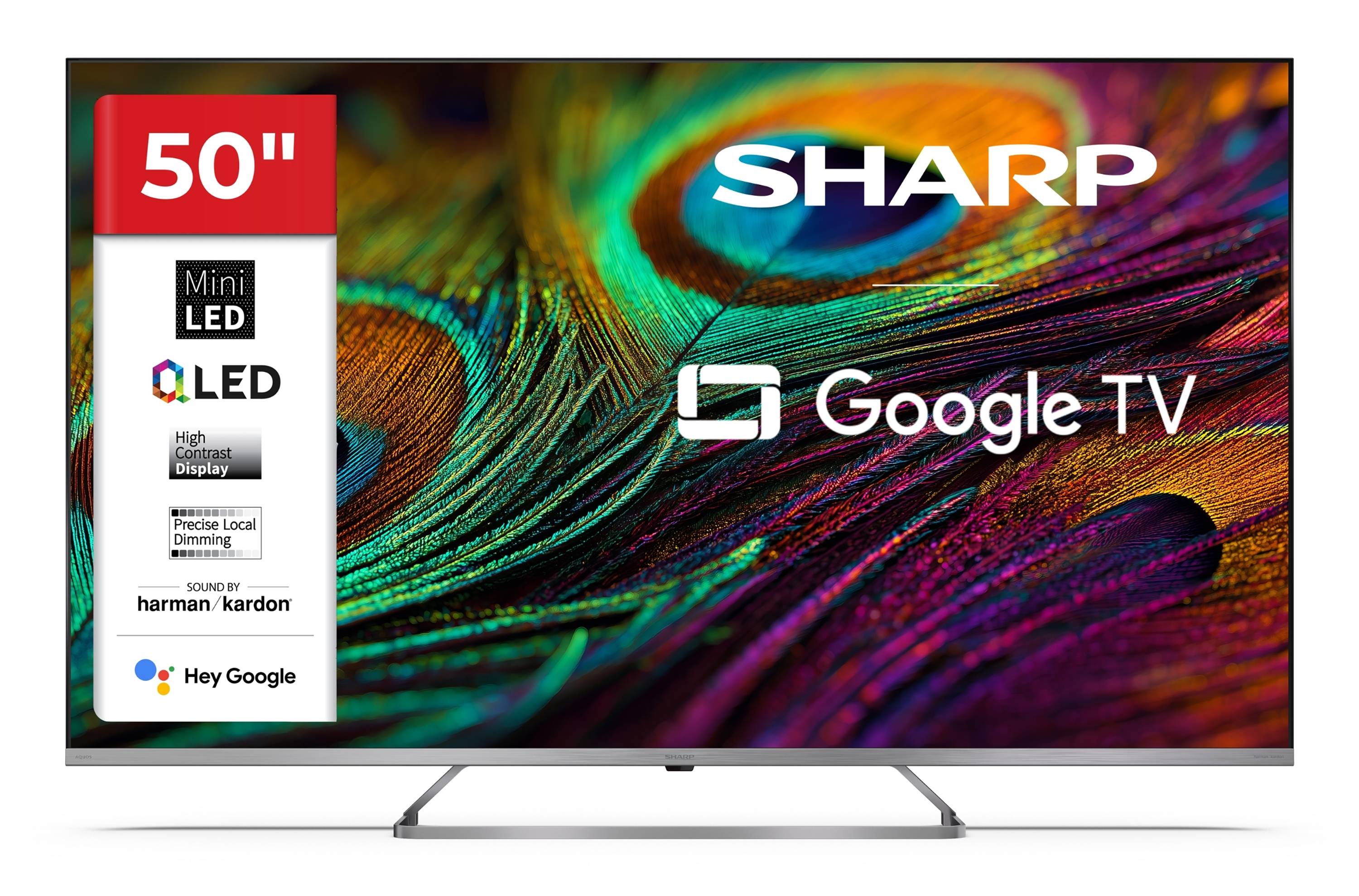 Sharp QLED Fernseher 50 Zoll Google TV 4K UHD Smart TV Mini-LED HDR Dolby Vision, 50JP7765E (2026)