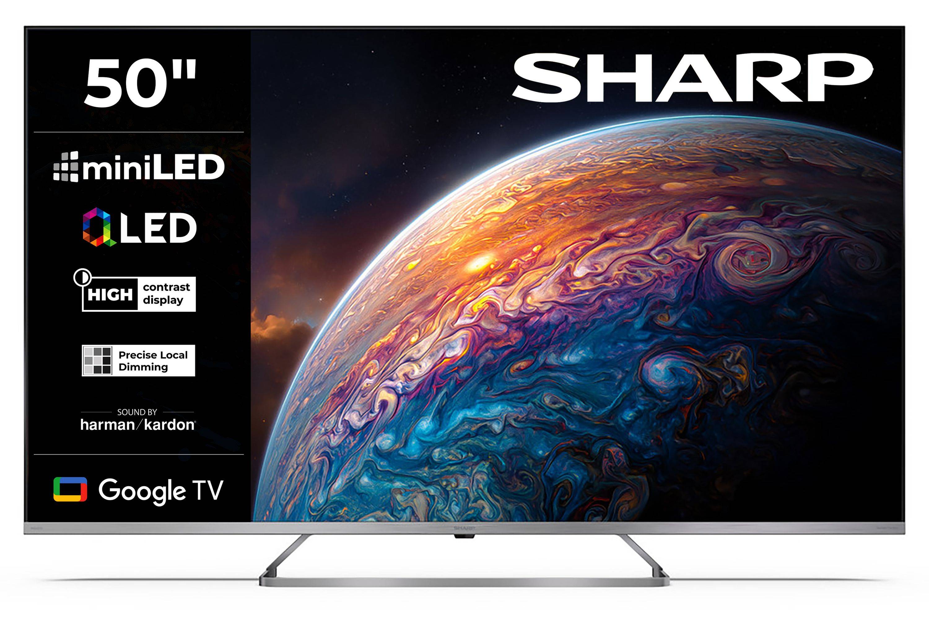Sharp 50JP7765E QLED Fernseher 50 Zoll Google TV 4K UHD Smart TV Mini-LED HDR Dolby Vision (2026)