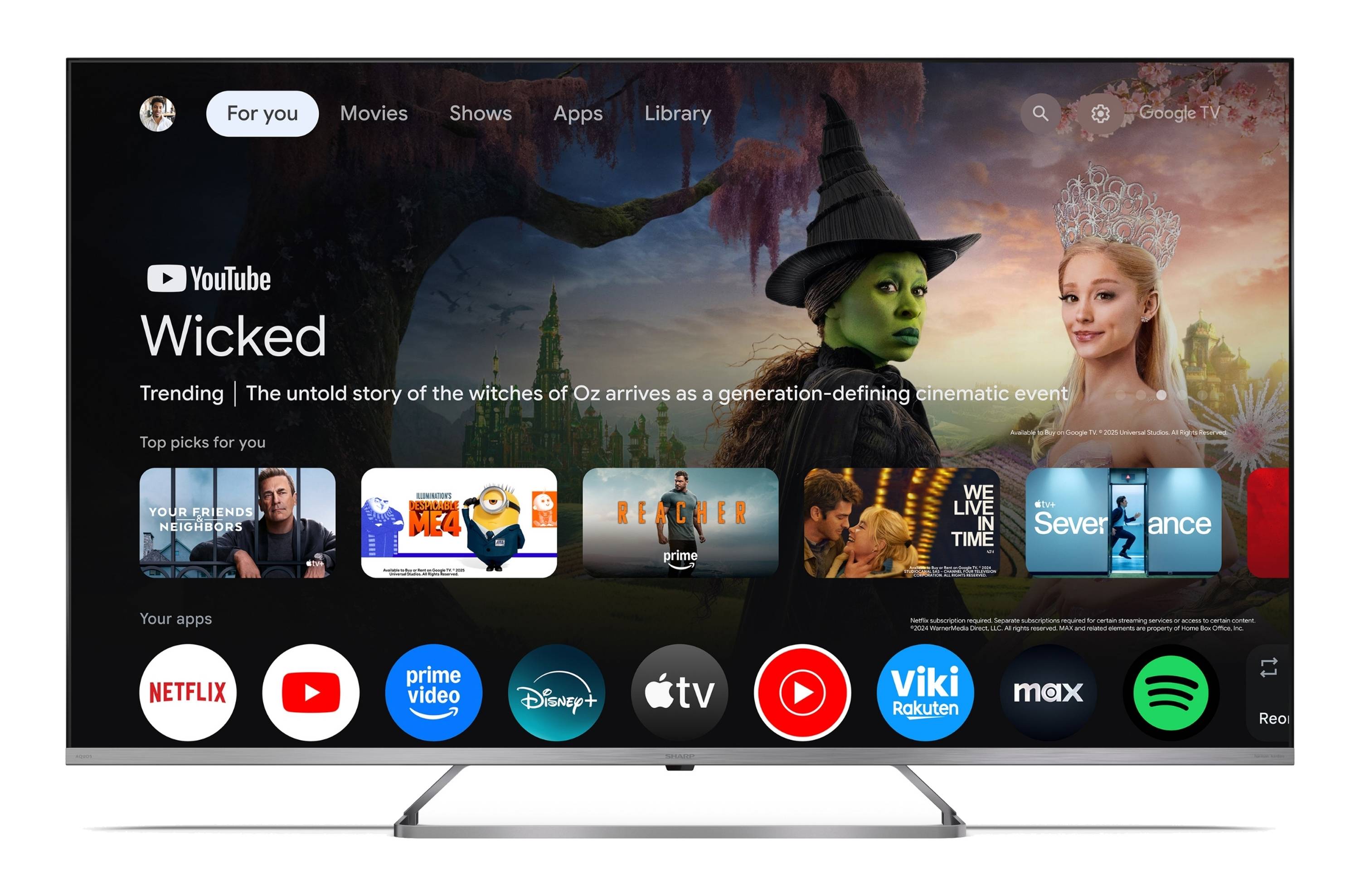 Sharp QLED Fernseher 50 Zoll Google TV 4K UHD Smart TV Mini-LED HDR Dolby Vision, 50JP7765E (2026)